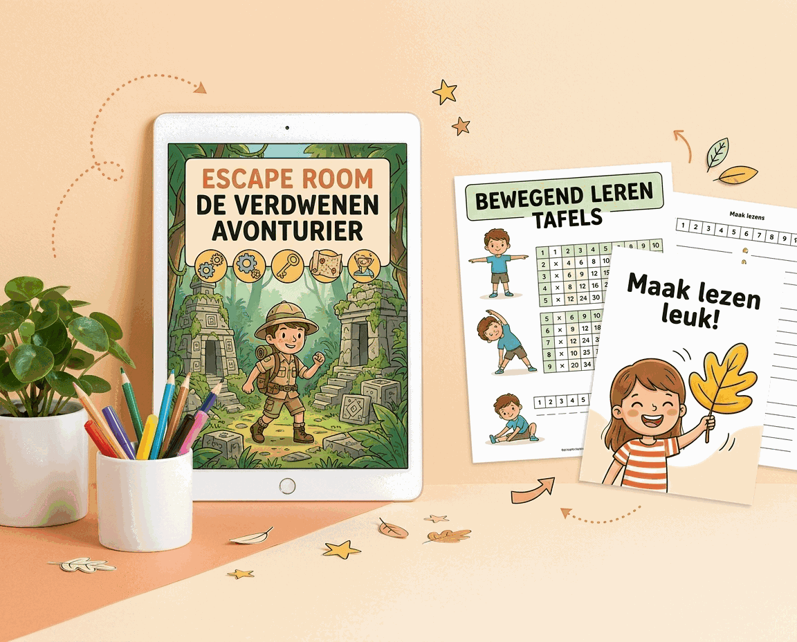Lesmateriaal van Leuk Lesmateriaal: escape room, bewegend leren tafels, maak lezen leuk